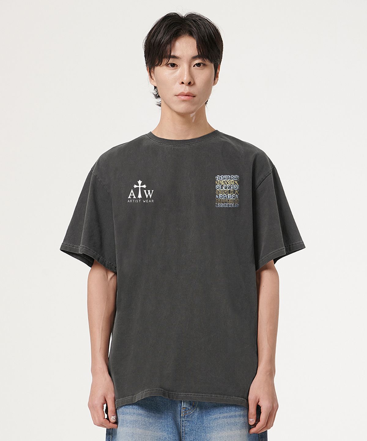 아티스트웨어(ARTISTWEAR) [ATW X BIG SLEEPS] LA LEGEND 피그먼트 반팔티