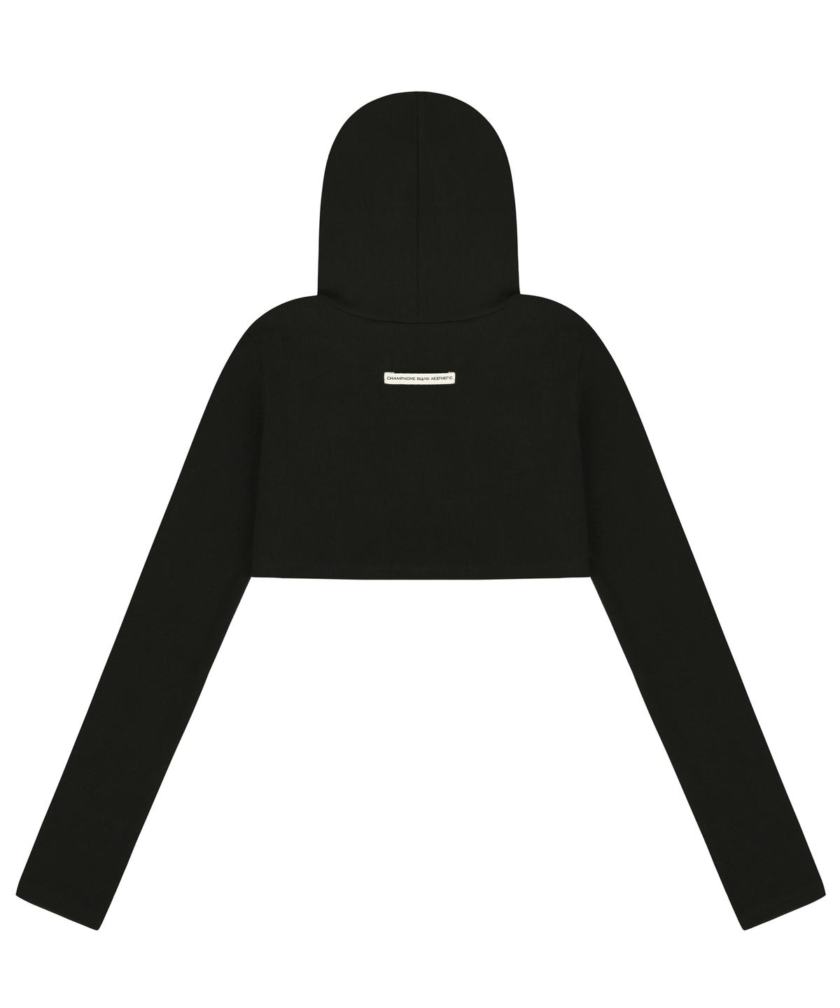 샴페인 블랭크 에스테틱(CHAMPAGNE BLANK AESTHETIC) BOLERO HOODIE BLACK