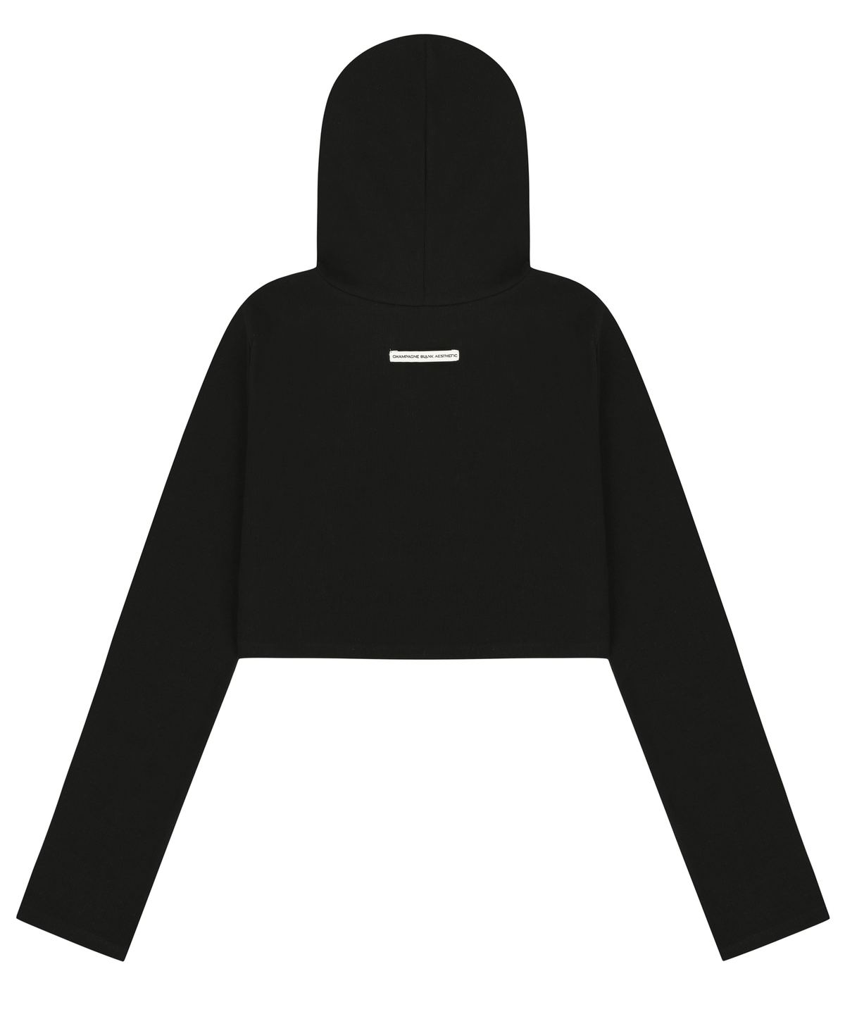 샴페인 블랭크 에스테틱(CHAMPAGNE BLANK AESTHETIC) BOLERO HOODIE BLACK