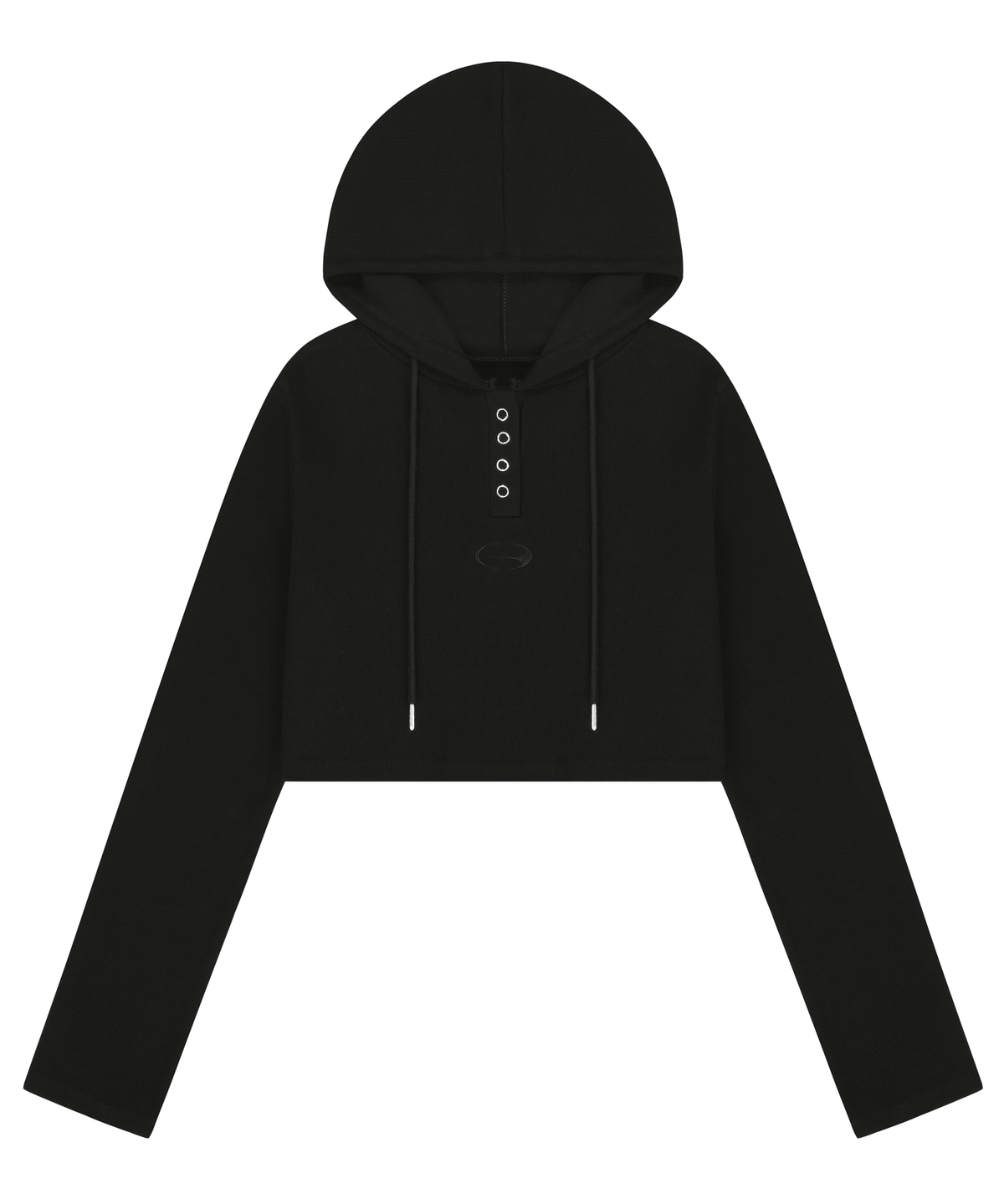 샴페인 블랭크 에스테틱(CHAMPAGNE BLANK AESTHETIC) BOLERO HOODIE BLACK