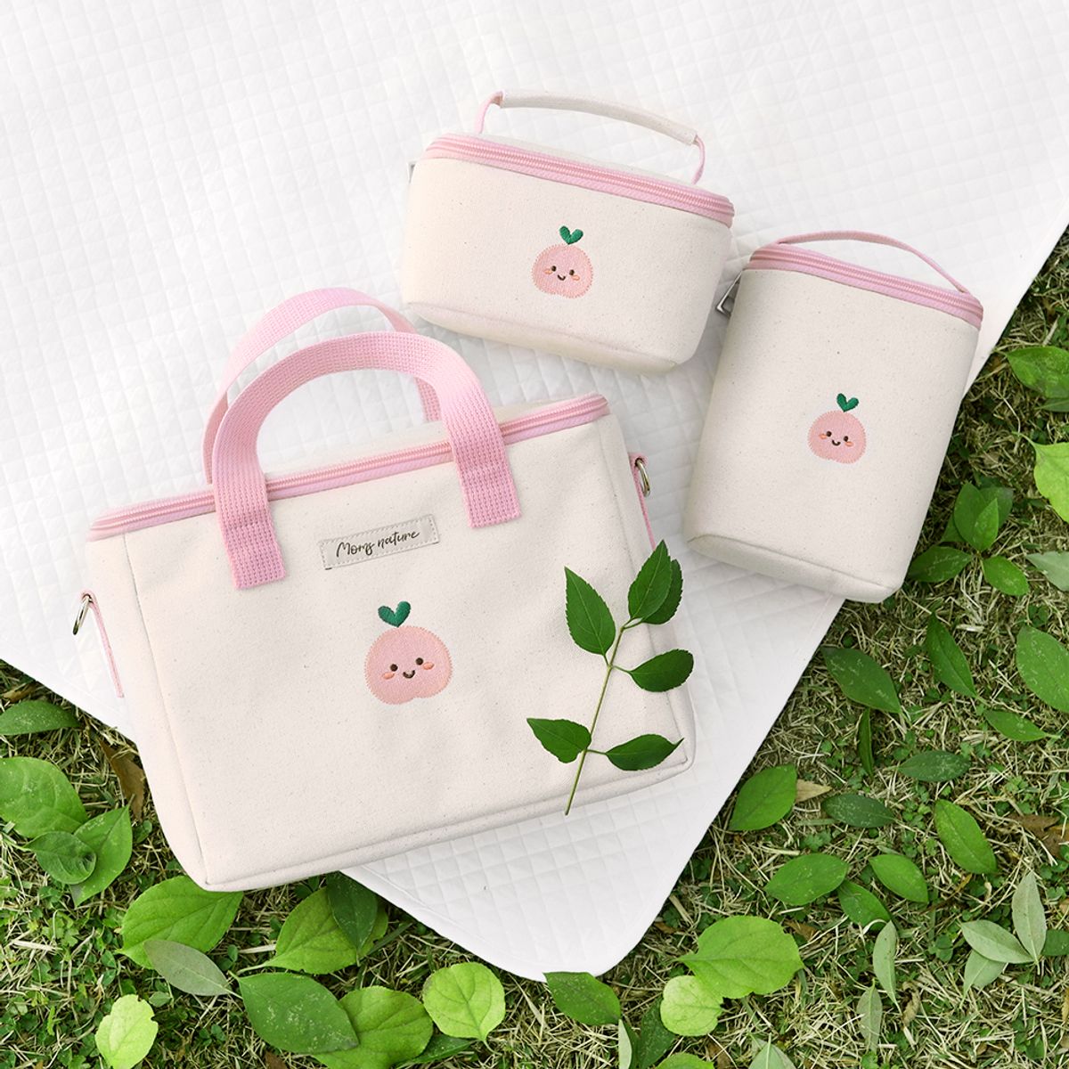 맘스네이처(MOMSNATURE) 이유식 대형 보냉백 피크닉 도시락가방