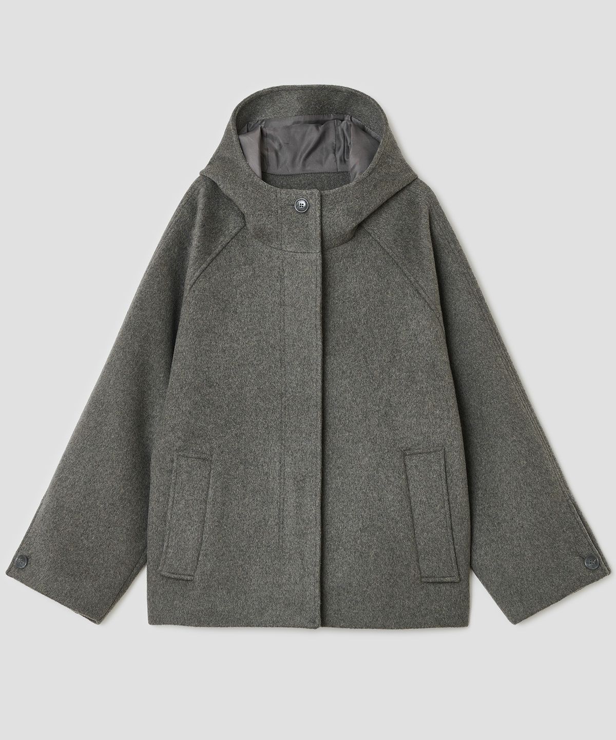 타입서비스(TYPESERVICE) Hooded Half Coat [Gray]