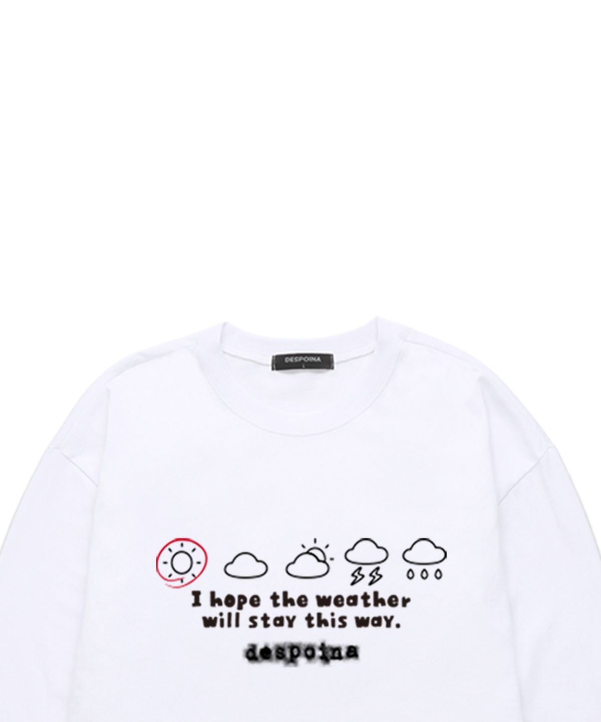 우즈(OUSE) Weather emoticon 롱슬리브 (DLS002) 화이트