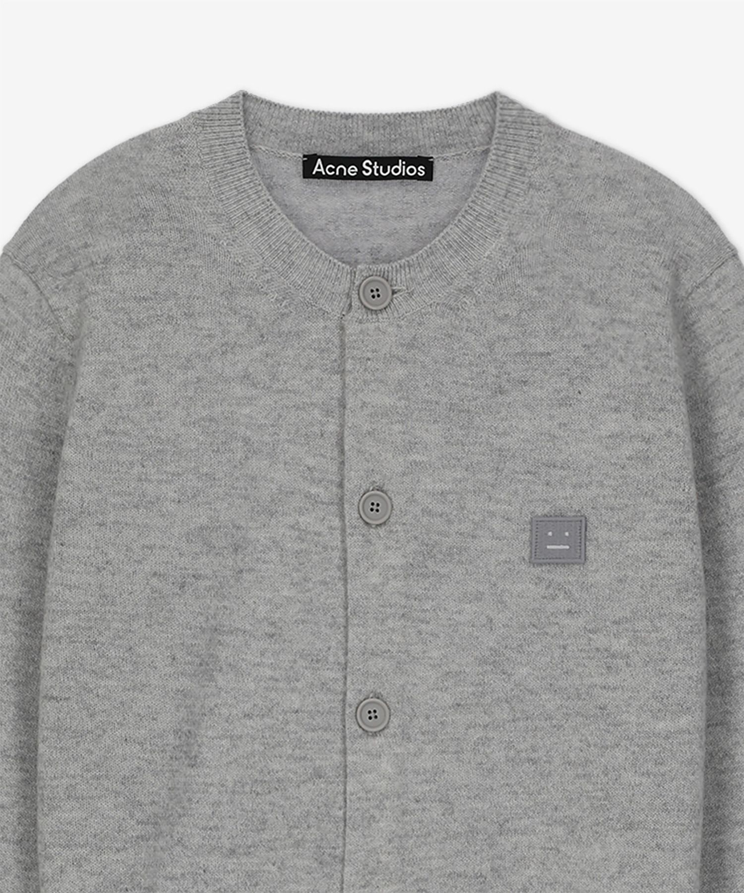 MUSINSA | ACNE STUDIOS Wool Crewneck Cardigan - Light Grey