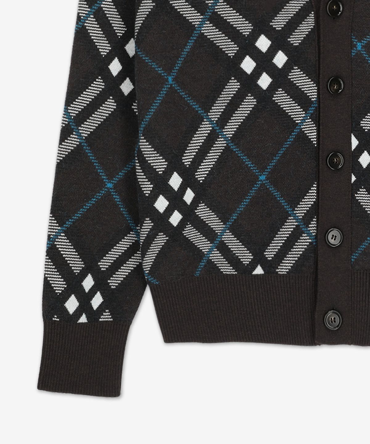 버버리(BURBERRY) 체크 울 모헤어 블렌드 가디건 - 스너그 / 8093496