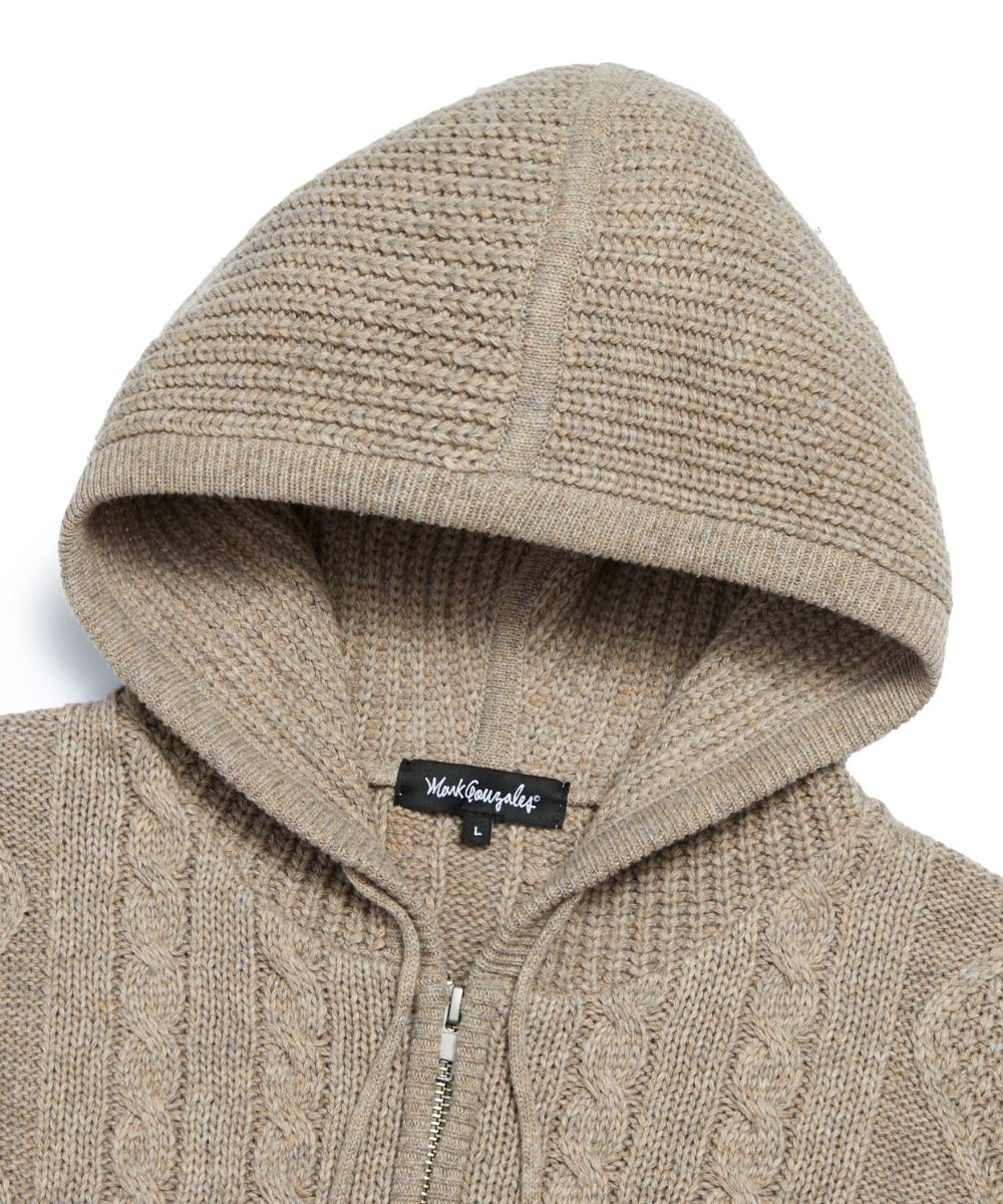 마크곤잘레스(MARK GONZALES) ANGEL CABLE KNIT HOODIE ZIP-UP