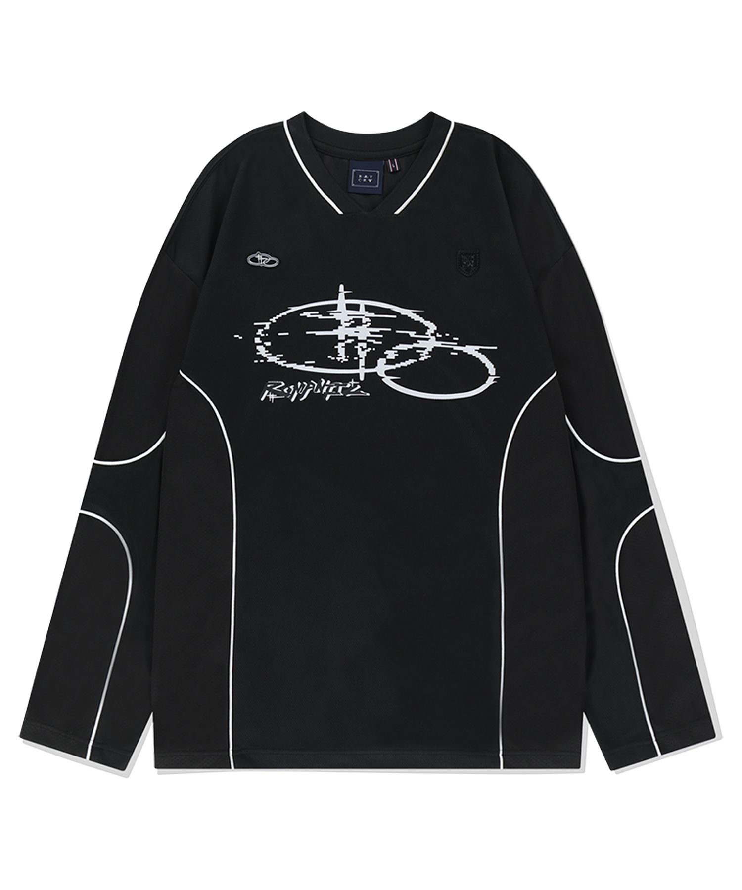 MUSINSA | ROMANTIC CROWN Piping Sports Jersey Vol.2_Black