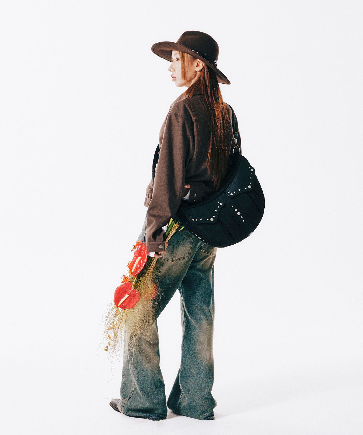 ショルダーバッグ IUGAMAKARAS X Songfield Studded Western Shoulder Bag 5FT1375 IUGAMAKARAS X Songfield Studded Western Shoulder Bag Black