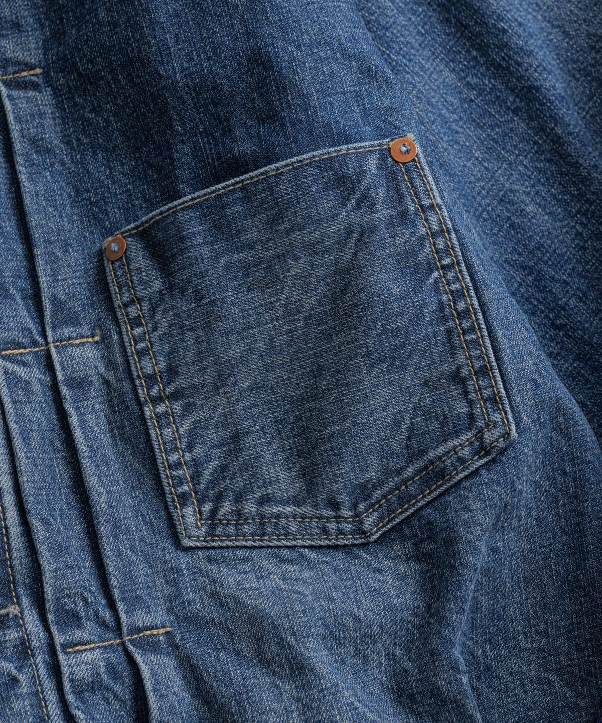 비헤비어(BEHEAVYER) DISTRESSED TYPE-1 DENIM JACKET  washed blue