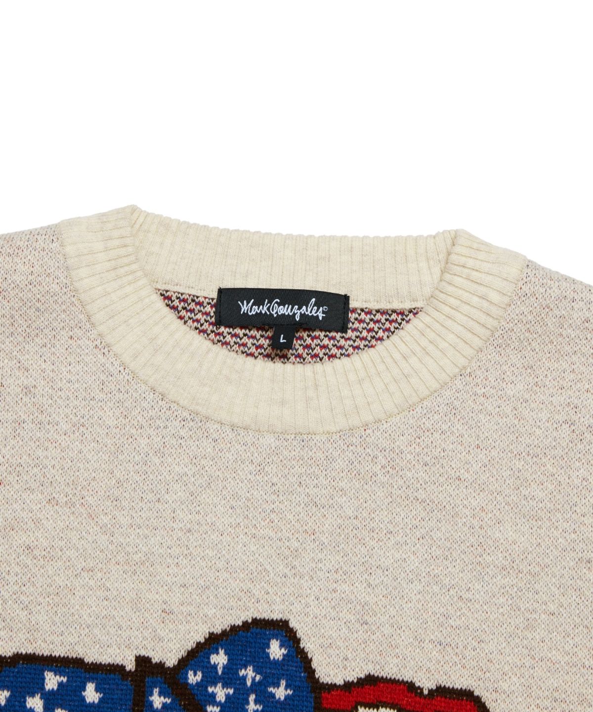 마크곤잘레스(MARK GONZALES) MG OLD GLORY KNIT SWEATER - IVORY