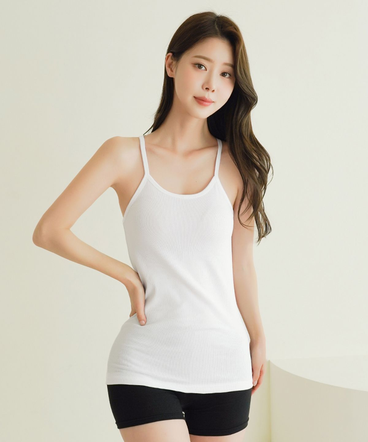 파란(PALAN) 엑스망고 면스판 골지 끈나시 3p