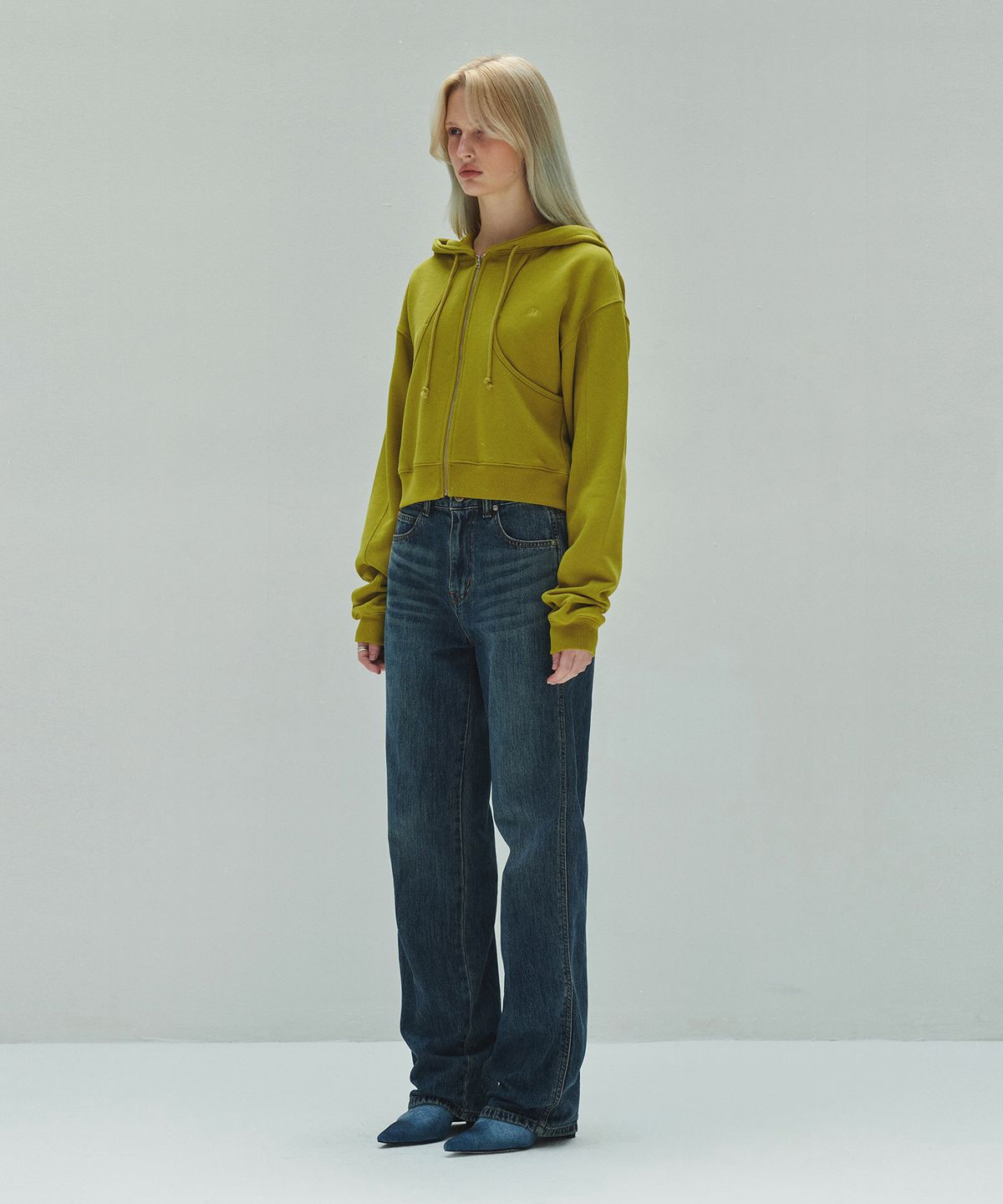 다이애그널(DIAGONAL) BASIC LINE DENIM PANTS (dark blue)