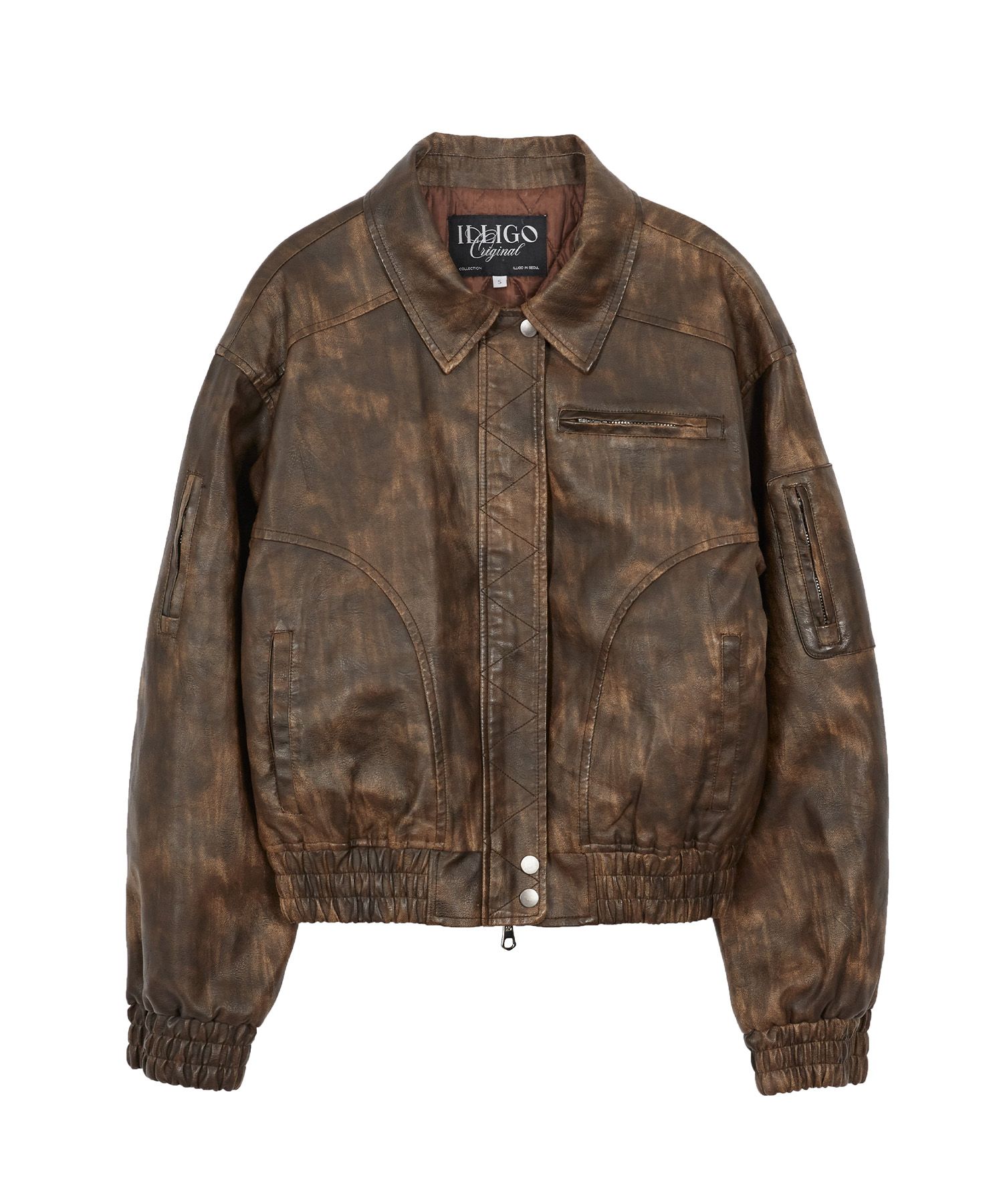 激安スーパーの“売上対決” MUSINSA | brown jacket bomber leather Washed ILLIGO ジャケット・アウター