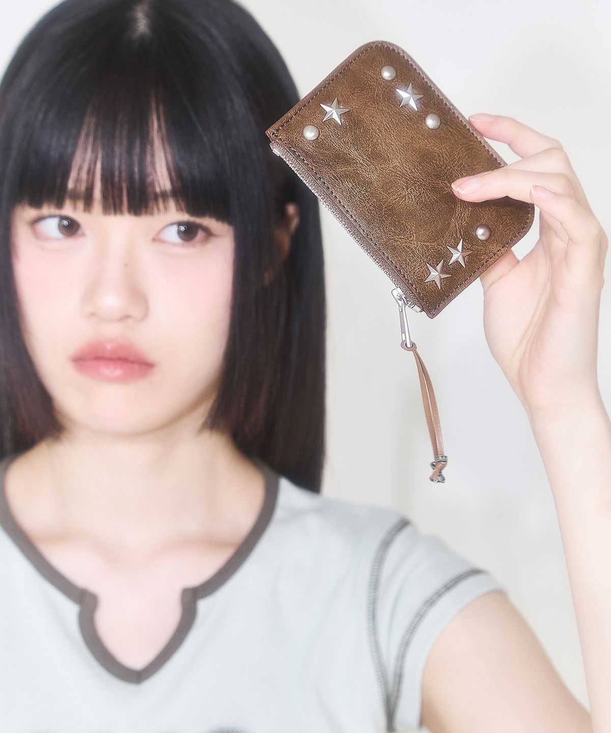 일리고(ILLIGO) 웨스턴 카드 지갑 브라운