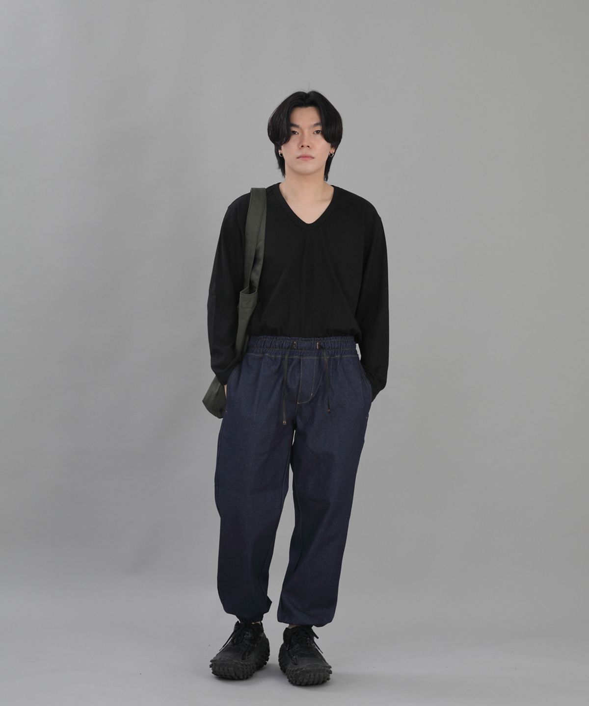 세인트크루(SAINTCREW) 와이드 테이퍼드 조거팬츠 WRG-358 인디고데님 BRS
