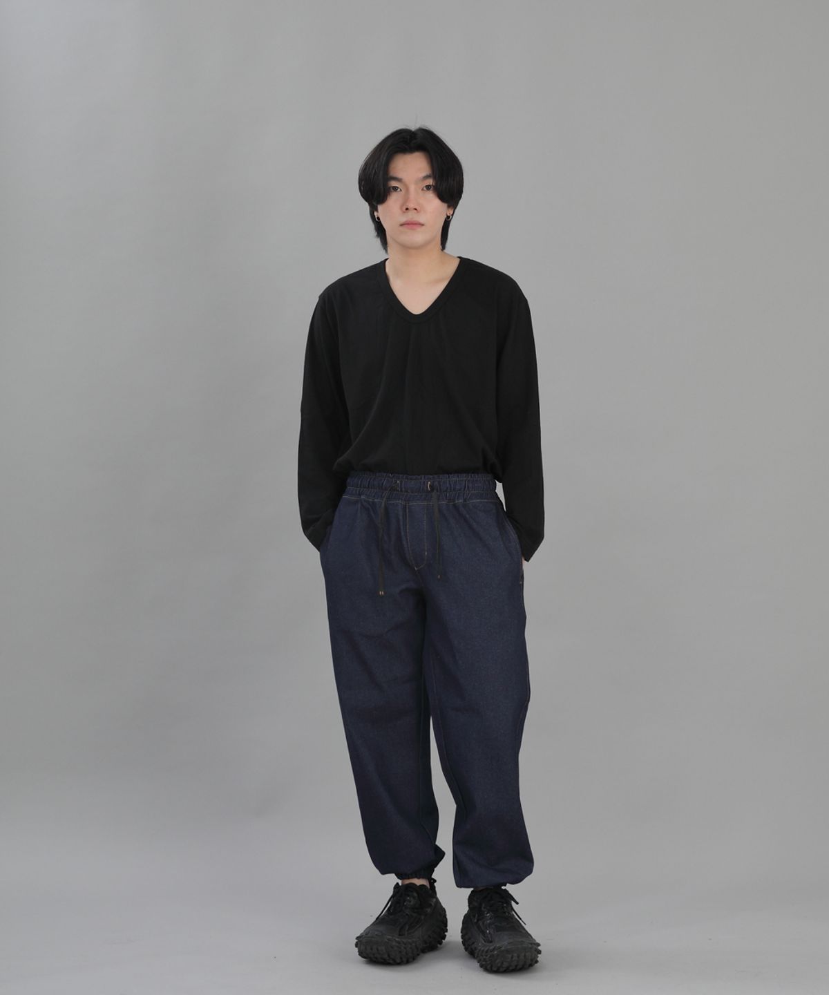 세인트크루(SAINTCREW) 와이드 테이퍼드 조거팬츠 WRG-358 인디고데님 BRS