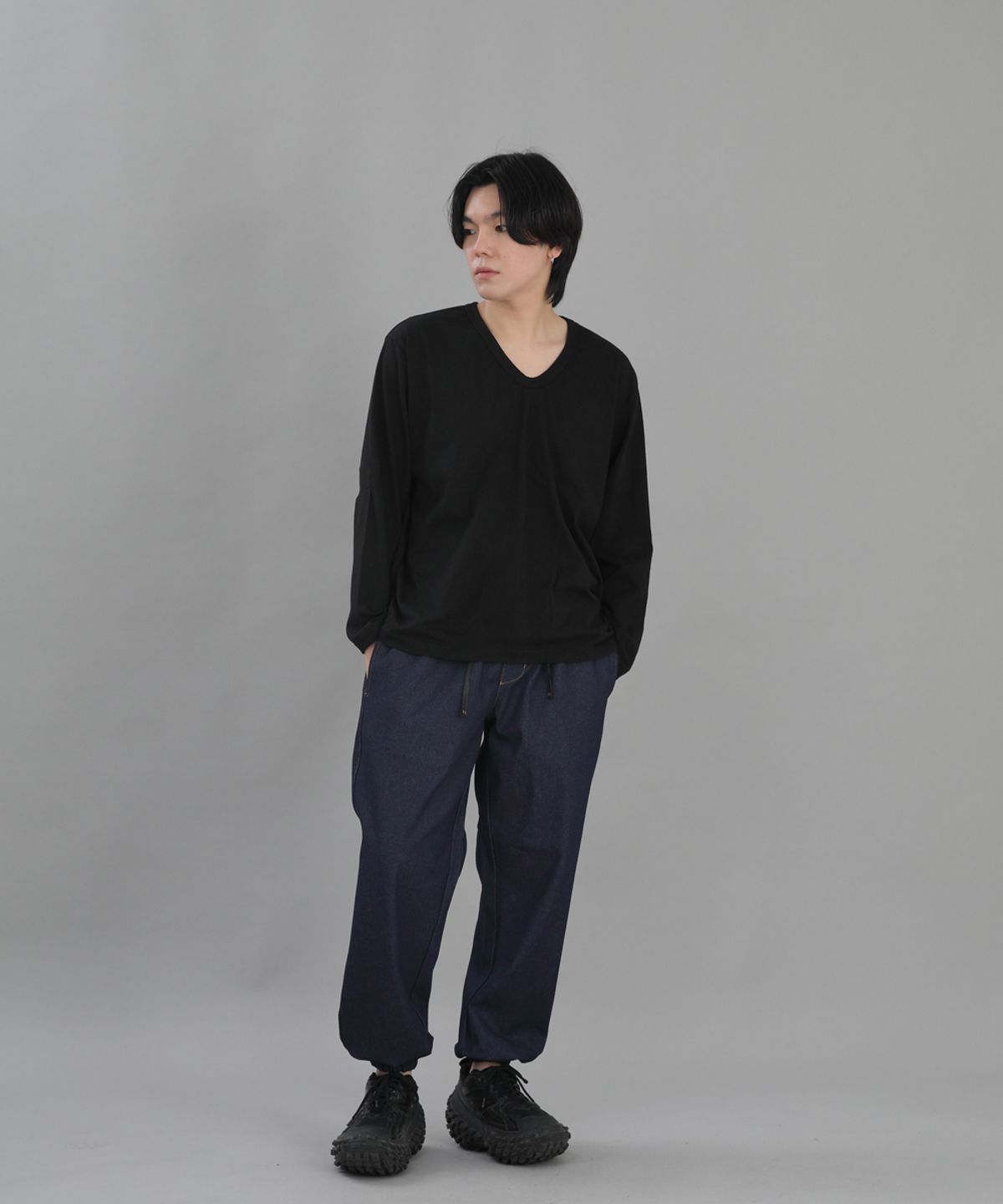 세인트크루(SAINTCREW) 와이드 테이퍼드 조거팬츠 WRG-358 인디고데님 BRS