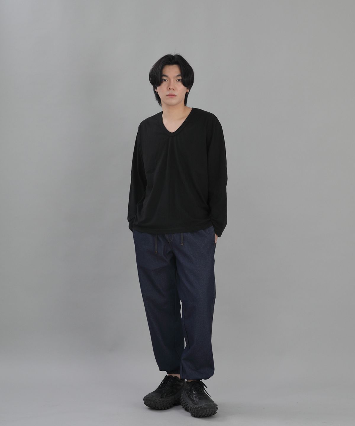 세인트크루(SAINTCREW) 와이드 테이퍼드 조거팬츠 WRG-358 인디고데님 BRS