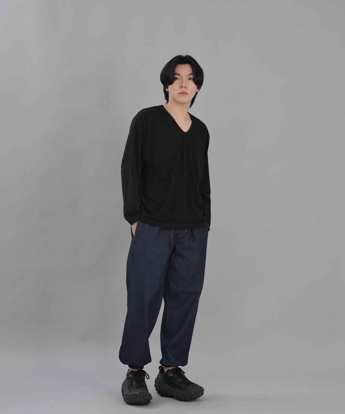세인트크루(SAINTCREW) 와이드 테이퍼드 조거팬츠 WRG-358 인디고데님 BRS