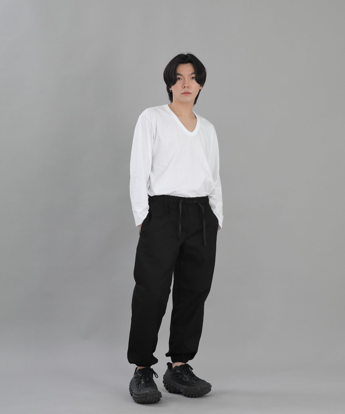 세인트크루(SAINTCREW) 와이드 테이퍼드 조거팬츠 WRG-358 블랙