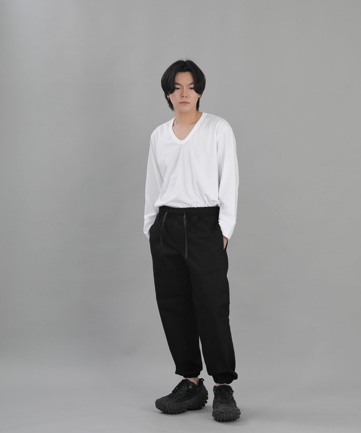 세인트크루(SAINTCREW) 와이드 테이퍼드 조거팬츠 WRG-358 블랙