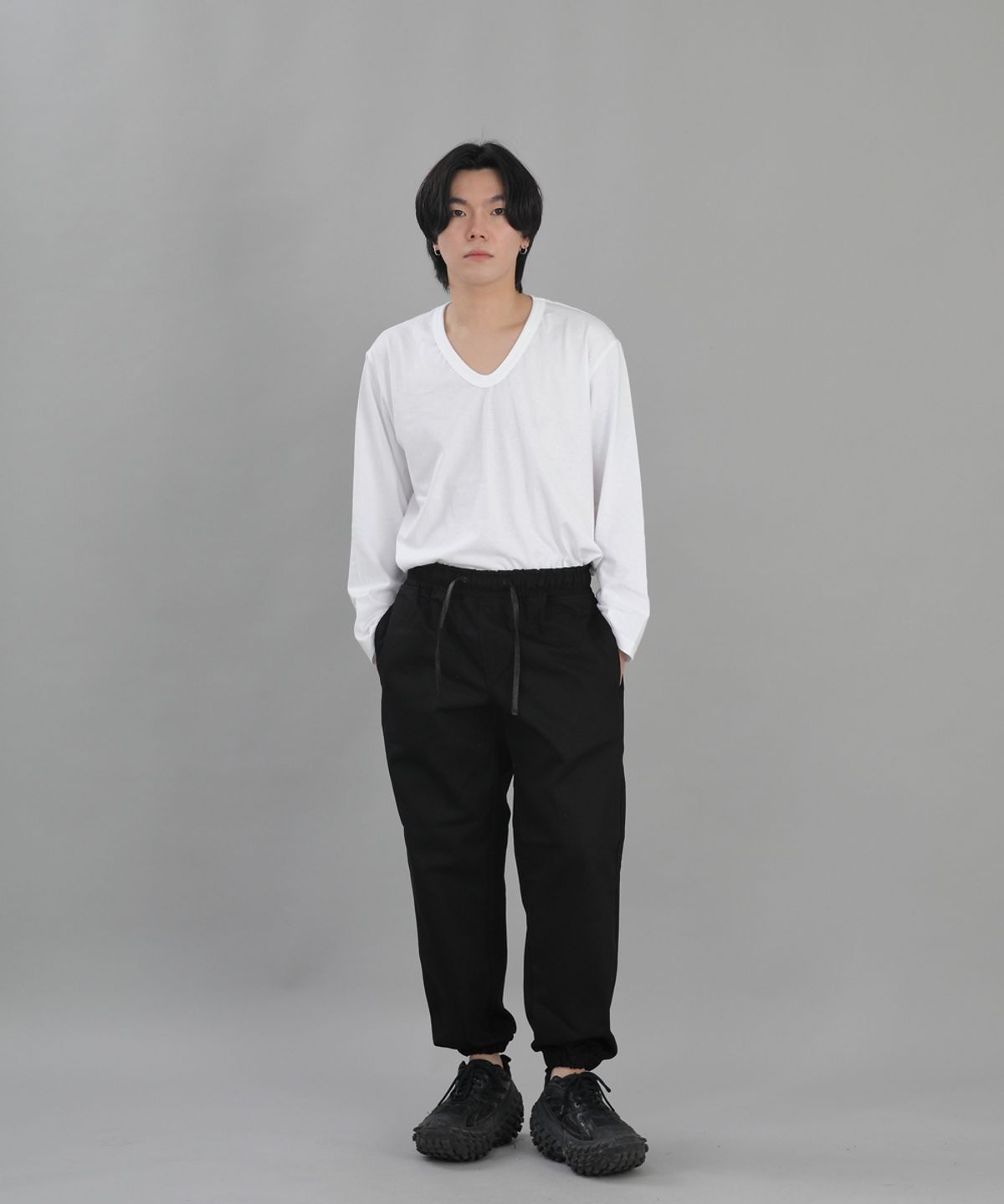 세인트크루(SAINTCREW) 와이드 테이퍼드 조거팬츠 WRG-358 블랙
