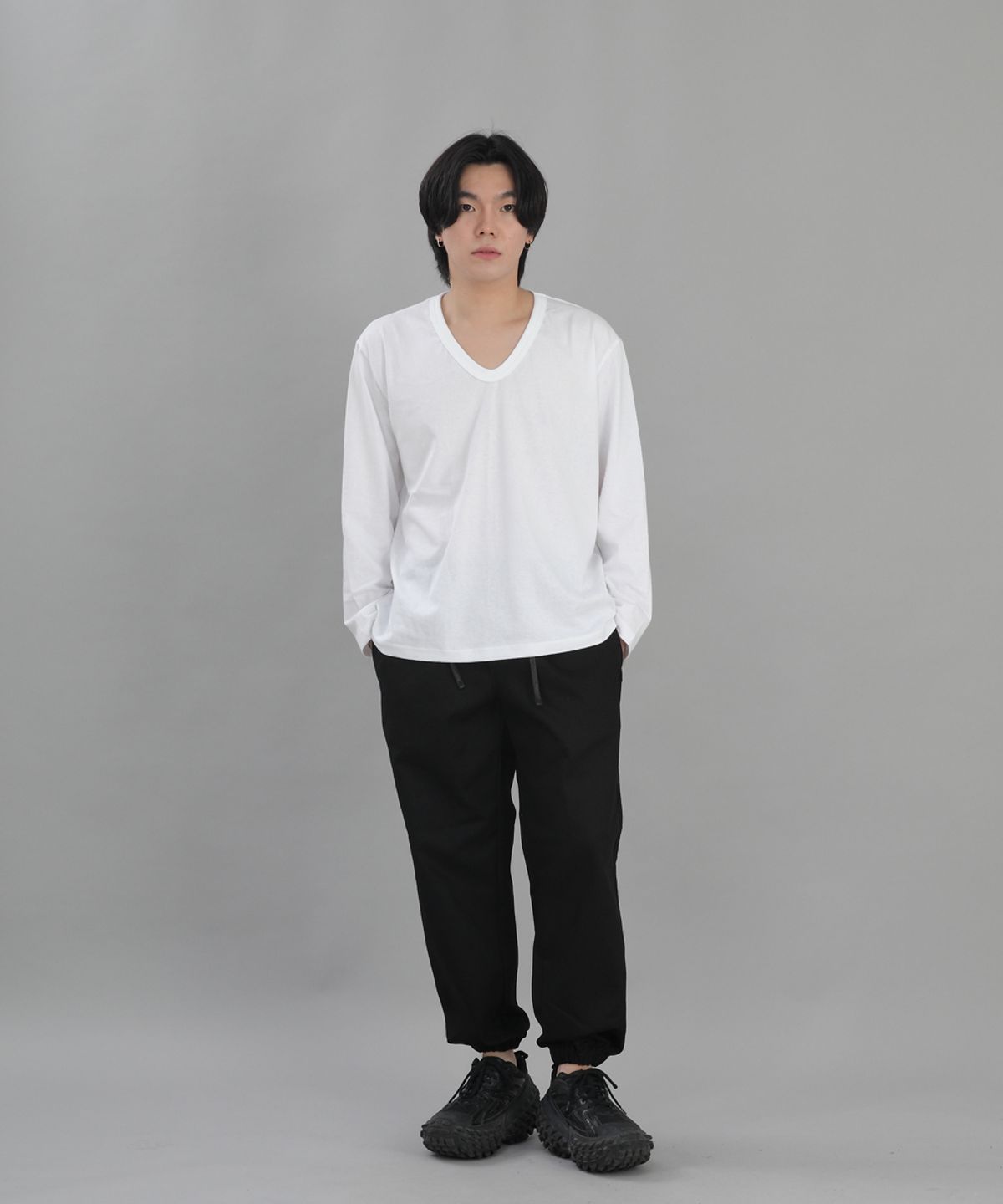 세인트크루(SAINTCREW) 와이드 테이퍼드 조거팬츠 WRG-358 블랙
