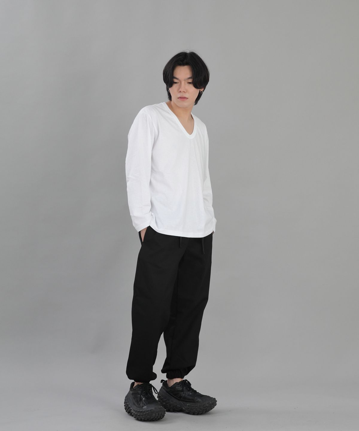 세인트크루(SAINTCREW) 와이드 테이퍼드 조거팬츠 WRG-358 블랙