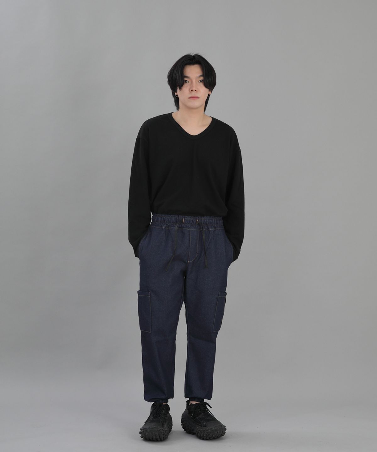 세인트크루(SAINTCREW) 인하우스 카고조거팬츠 IHC-359 인디고데님 BRS