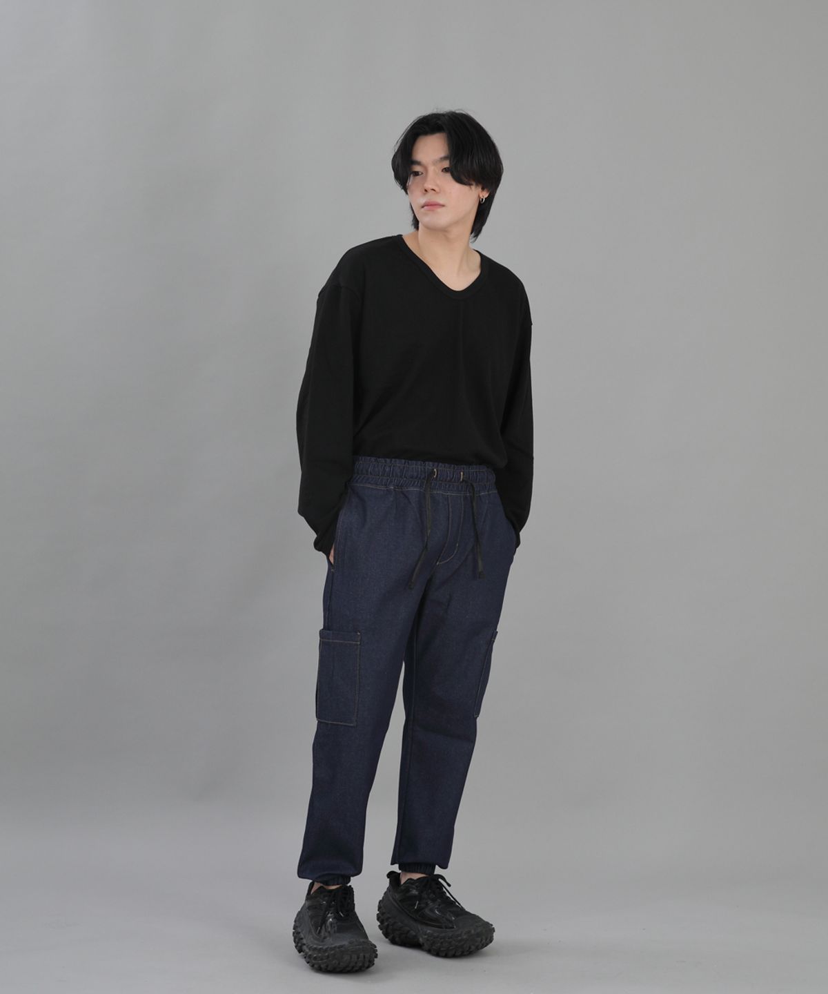 세인트크루(SAINTCREW) 인하우스 카고조거팬츠 IHC-359 인디고데님 BRS