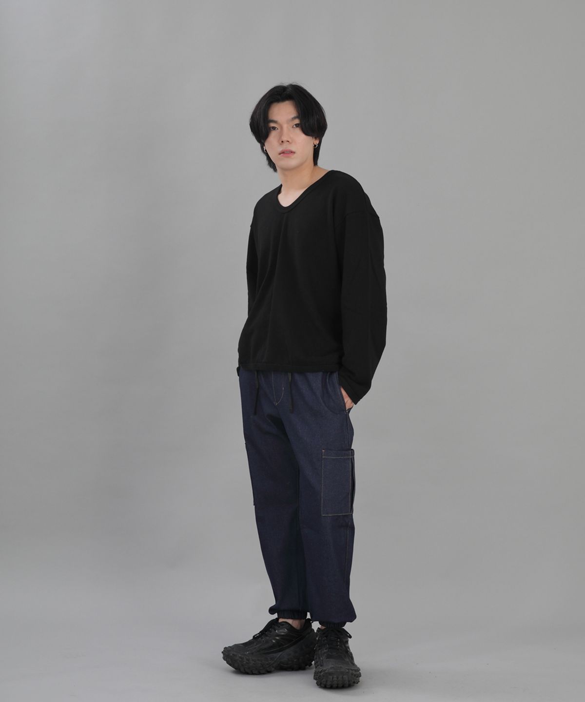 세인트크루(SAINTCREW) 인하우스 카고조거팬츠 IHC-359 인디고데님 BRS