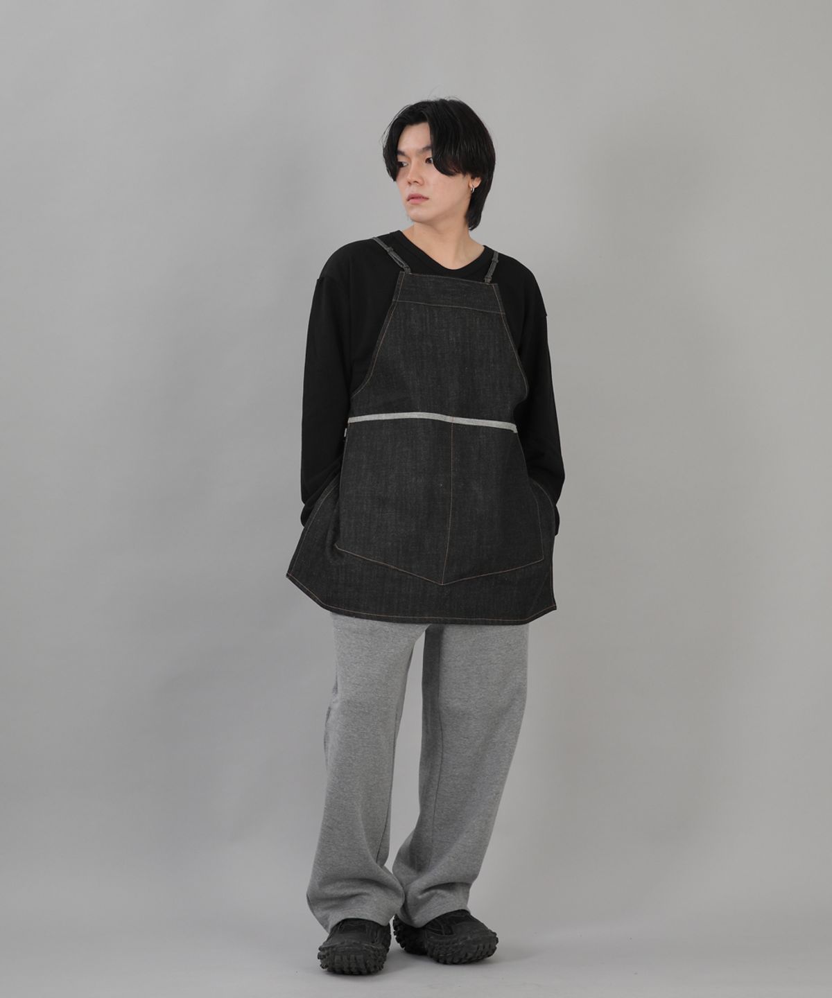 세인트크루(SAINTCREW) 미니멀 와이드포켓 에이프런 MWA-1320 데님블랙