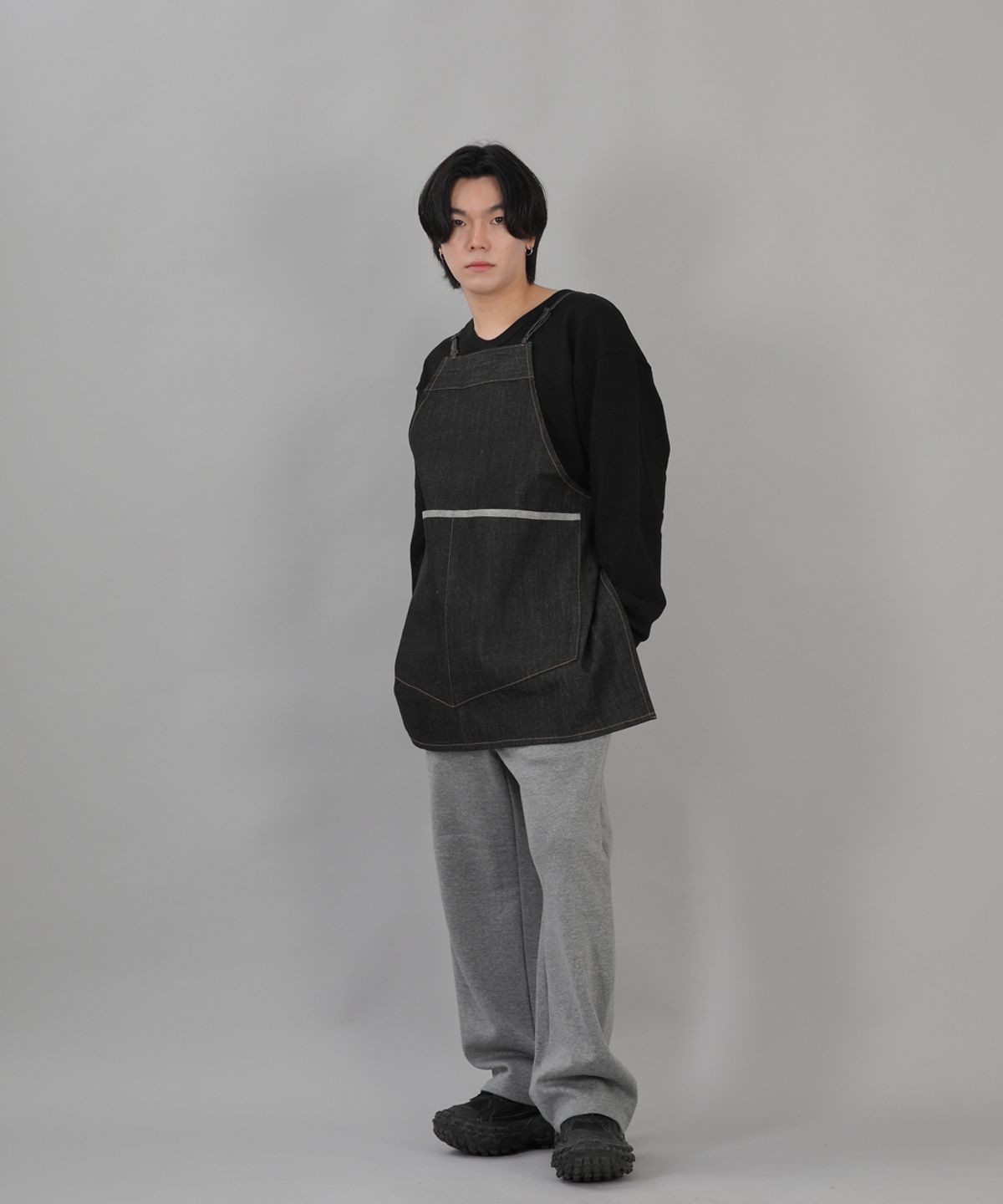 세인트크루(SAINTCREW) 미니멀 와이드포켓 에이프런 MWA-1320 데님블랙