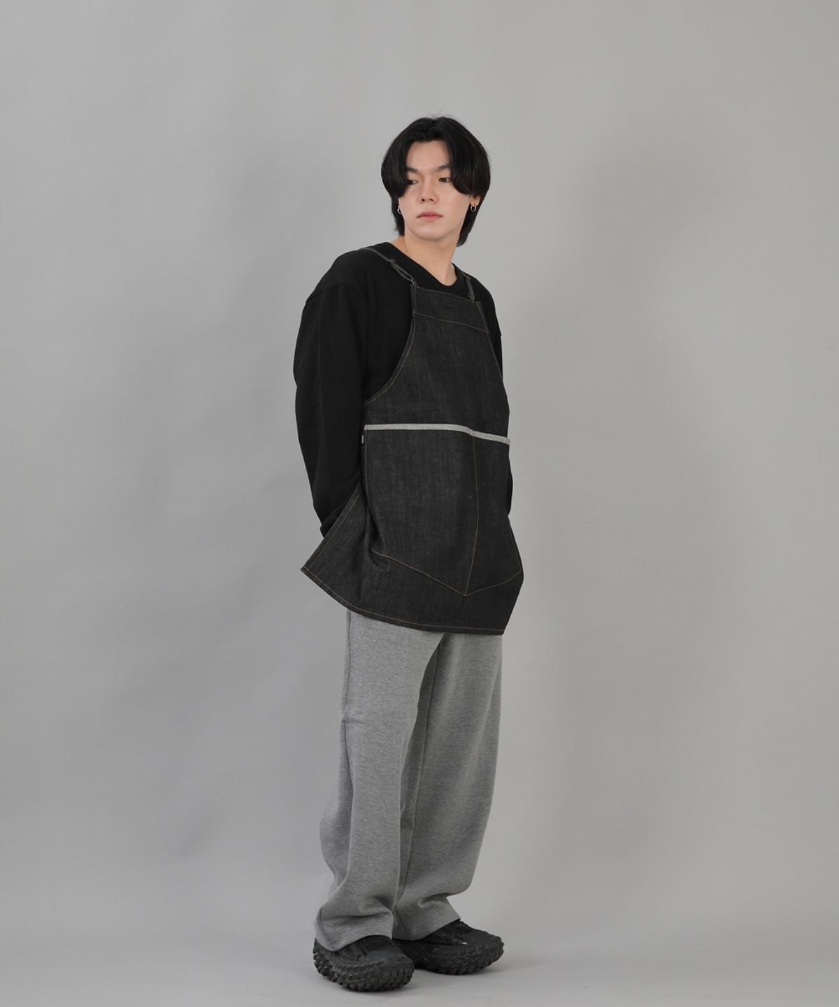 세인트크루(SAINTCREW) 미니멀 와이드포켓 에이프런 MWA-1320 데님블랙