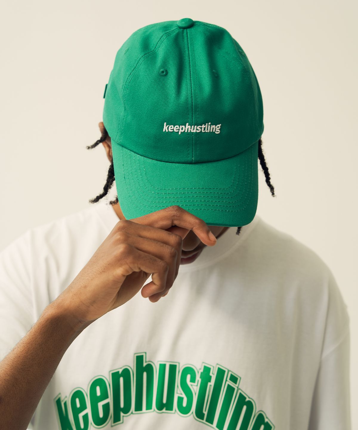 킵허슬링(KEEPHUSTLING) 오리지널 로고 볼캡 (그린)