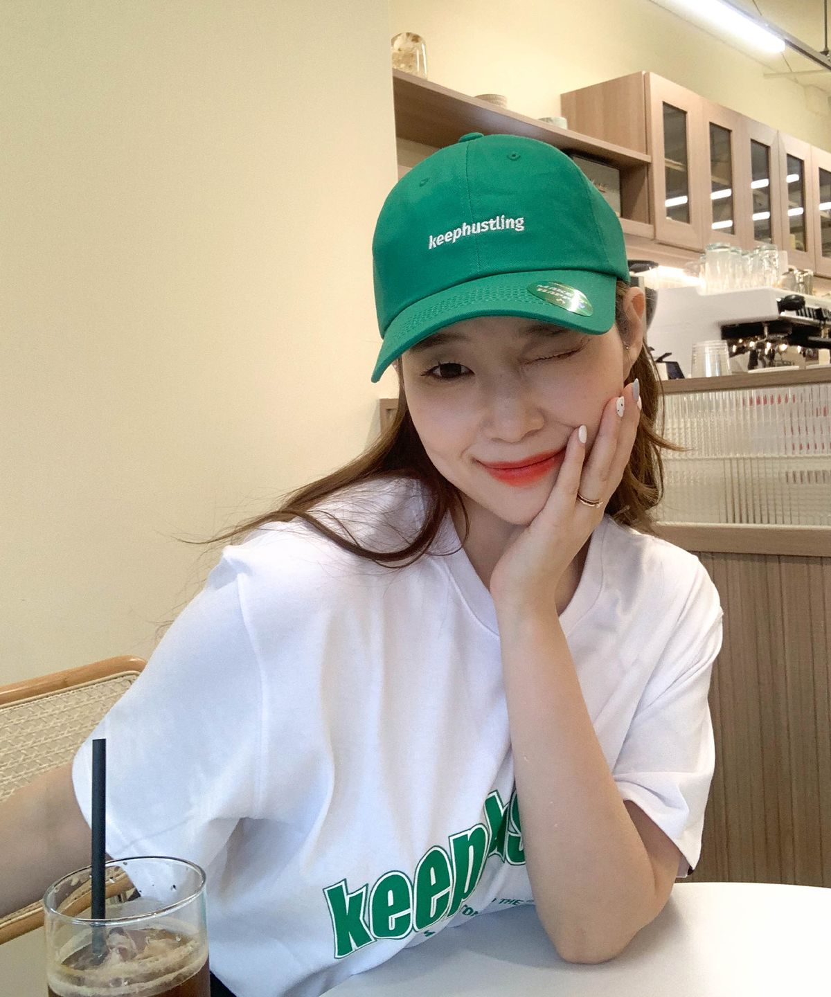 킵허슬링(KEEPHUSTLING) 오리지널 로고 볼캡 (그린)