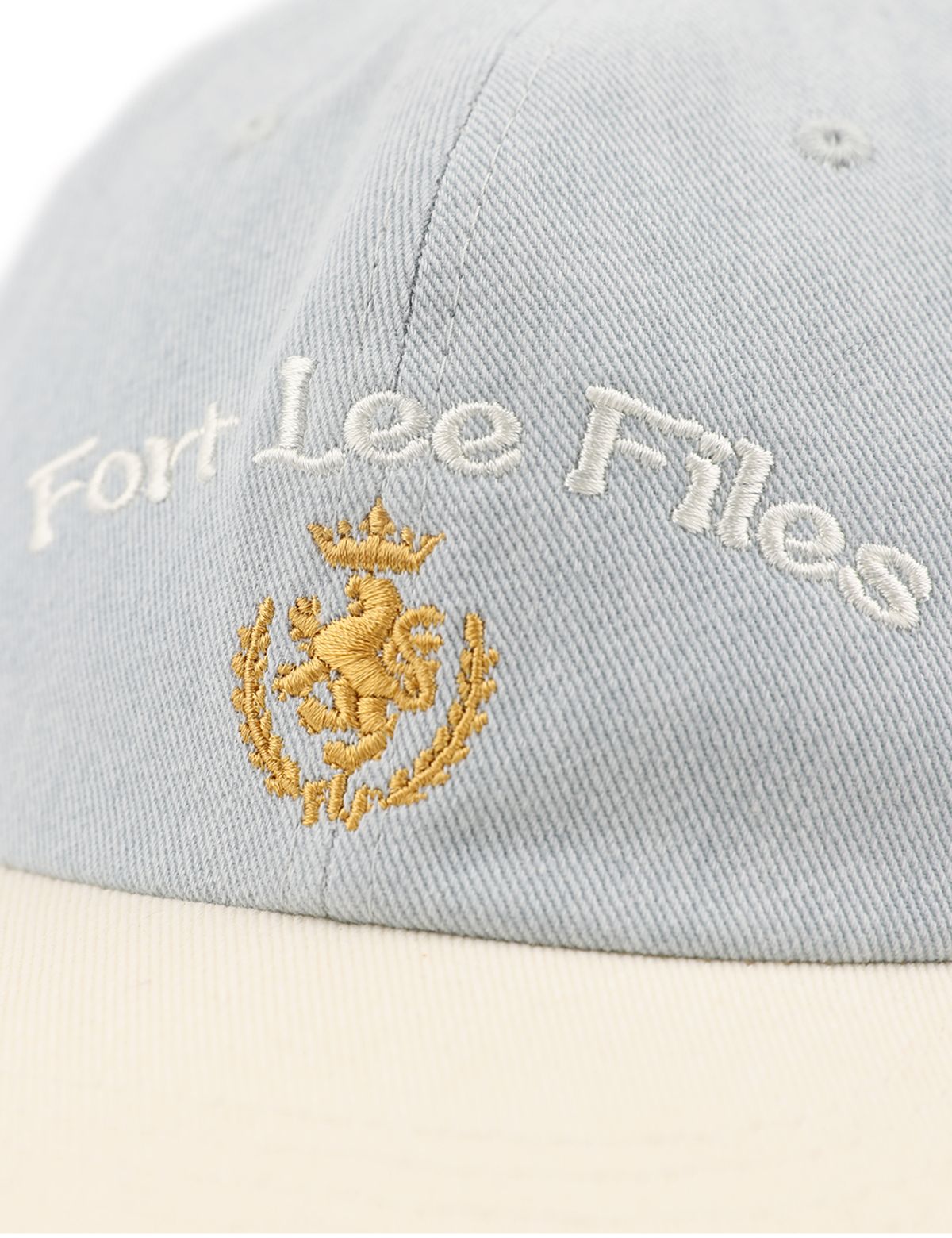 포트 리 파일즈(FORTLEEFILES) FLF 아치 로고 6패널 캡(라이트 블루/아이보리)