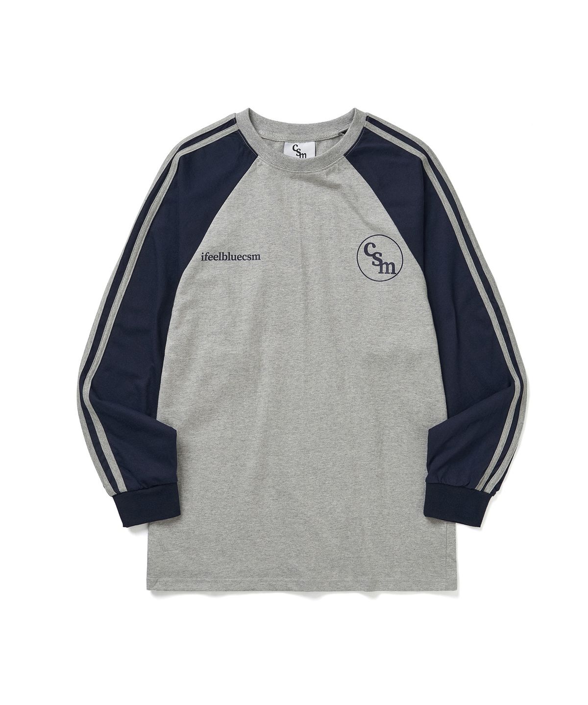 아이필블루씨에스엠(IFEELBLUECSM) Vintage Soccer Raglan L/S Tee [2Color]