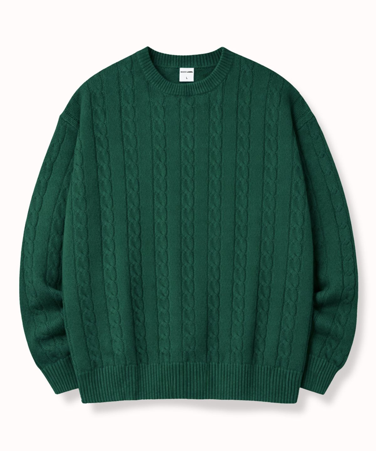 베이직라벨(BASIC LABEL) Hugo Round neck twisted cable knitwear 5 Color [BLBK_4011]
