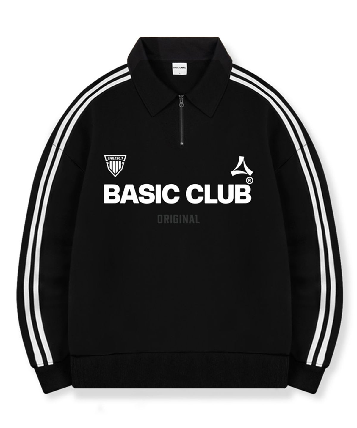 베이직라벨(BASIC LABEL) Club Origin Oversized fit track collar half zip-up sweatshirt 2 Color [BLBM_6003]
