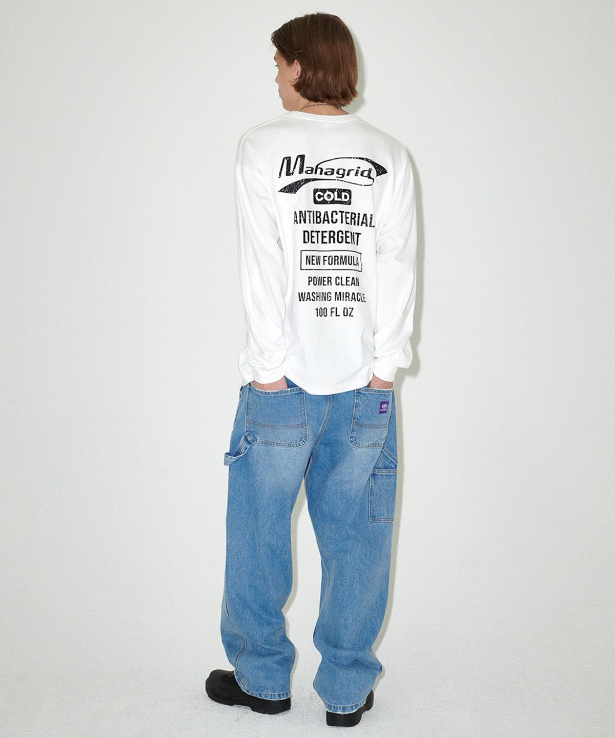 마하그리드(MAHAGRID) DETERGENT LOGO LS TEE WHITE(MG2EFMT562A)