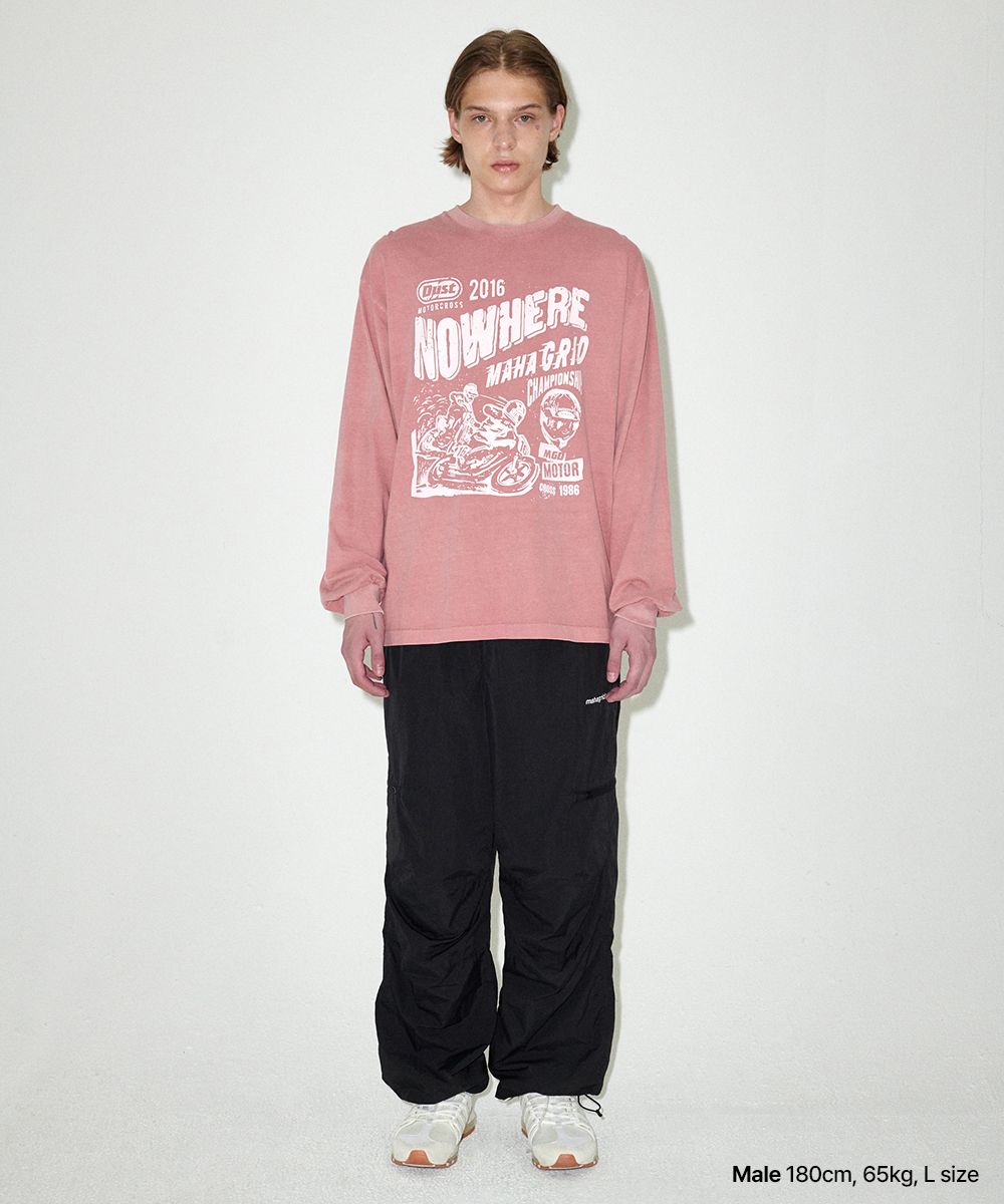 【mahagrid】24FW★ DUST MOTORCROSS PIGMENT LS TEE MAHAGRID