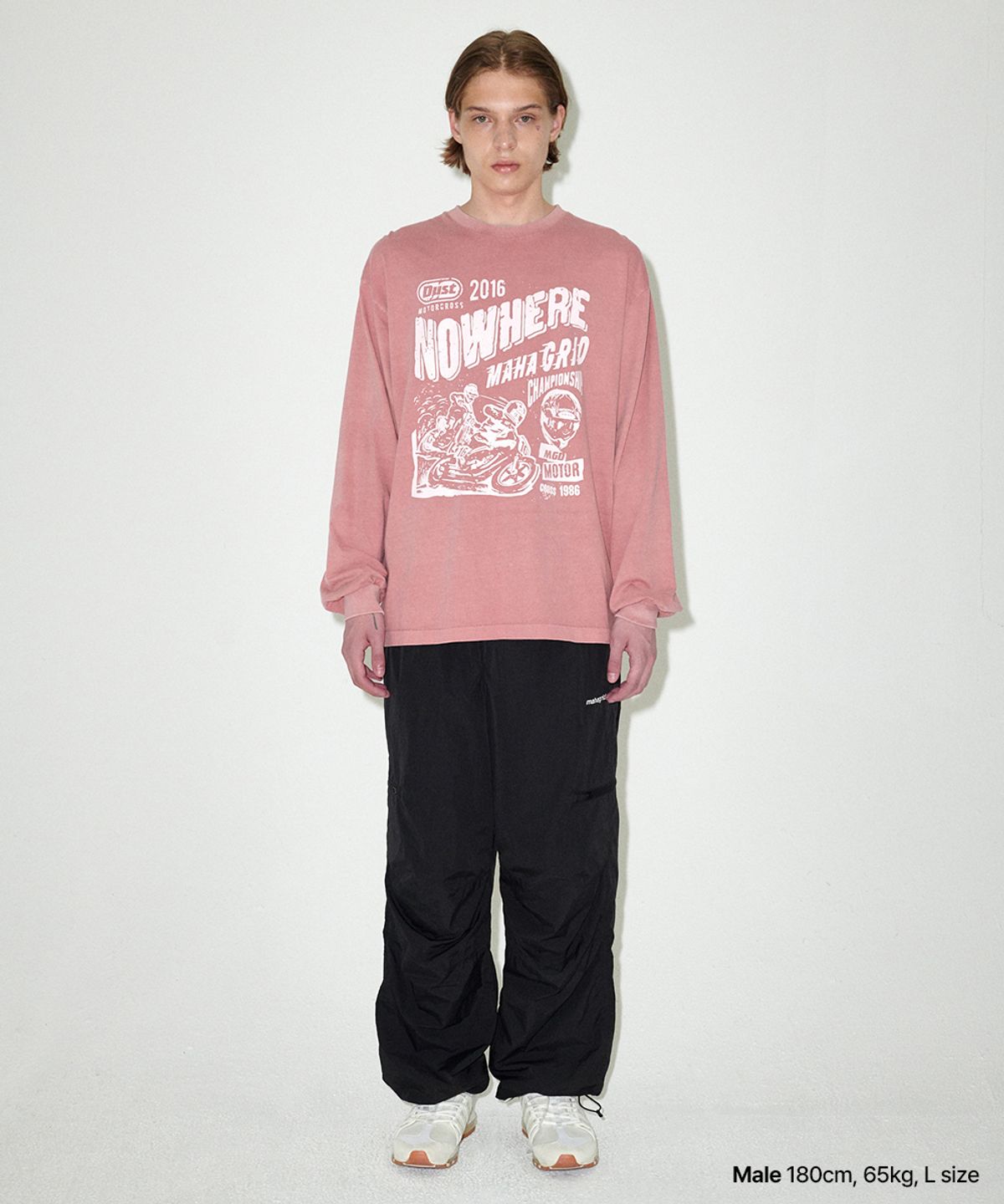 마하그리드(MAHAGRID) DUST MOTORCROSS PIGMENT LS TEE PINK(MG2EFMT563A)