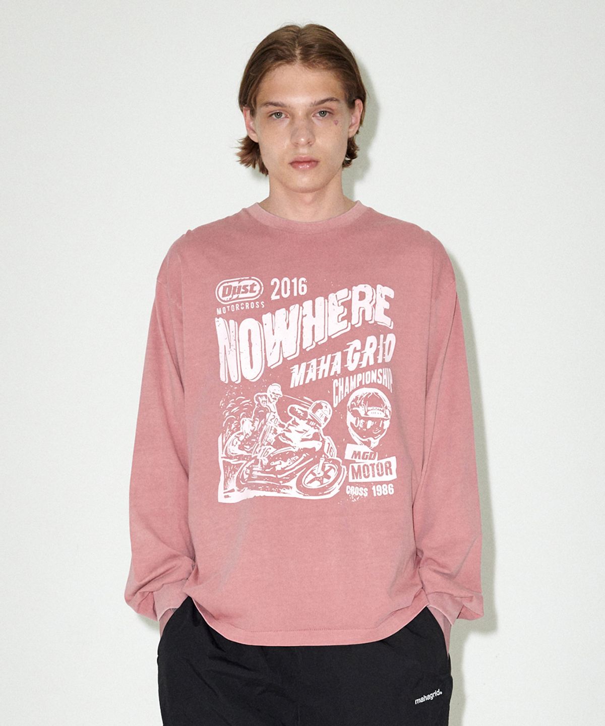 마하그리드(MAHAGRID) DUST MOTORCROSS PIGMENT LS TEE PINK(MG2EFMT563A)