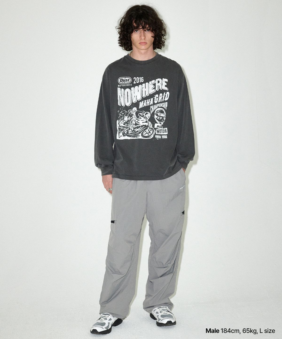 마하그리드(MAHAGRID) DUST MOTORCROSS PIGMENT LS TEE CHARCOAL(MG2EFMT563A)