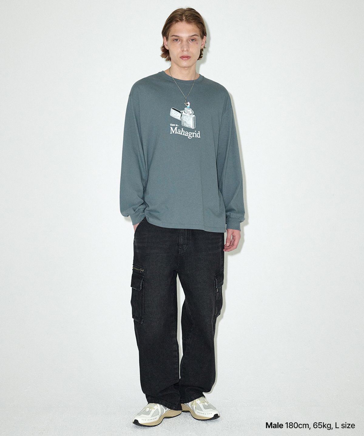 마하그리드(MAHAGRID) IT’S TIME TO LS TEE GREY(MG2EFMT564A)