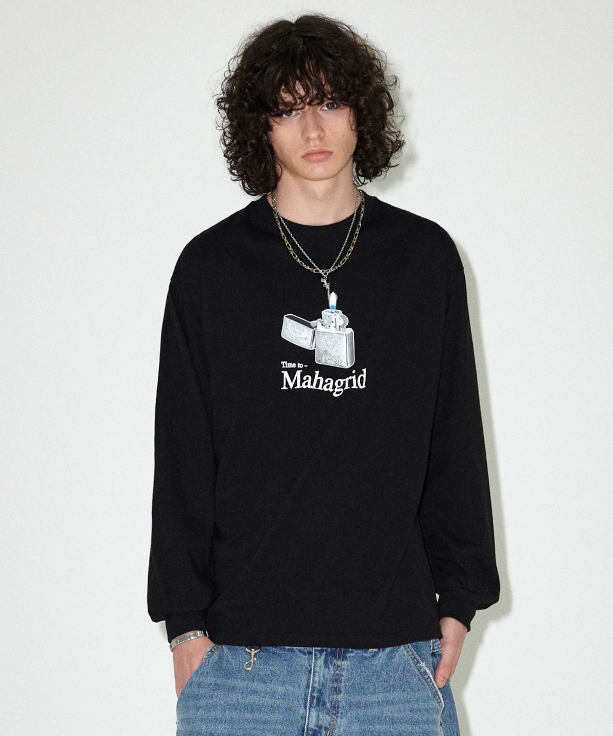 마하그리드(MAHAGRID) IT’S TIME TO LS TEE BLACK(MG2EFMT564A)