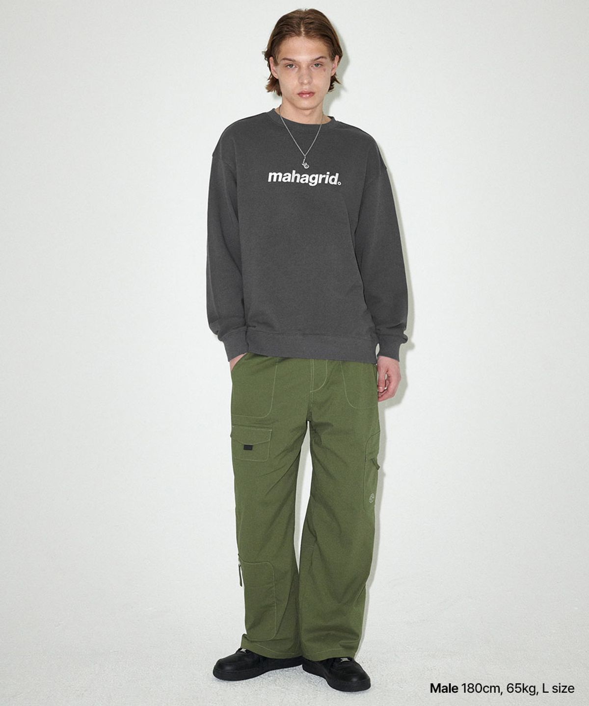 마하그리드(MAHAGRID) BASIC LOGO SWEATSHIRT CHARCOAL(MG2EFMM449A)
