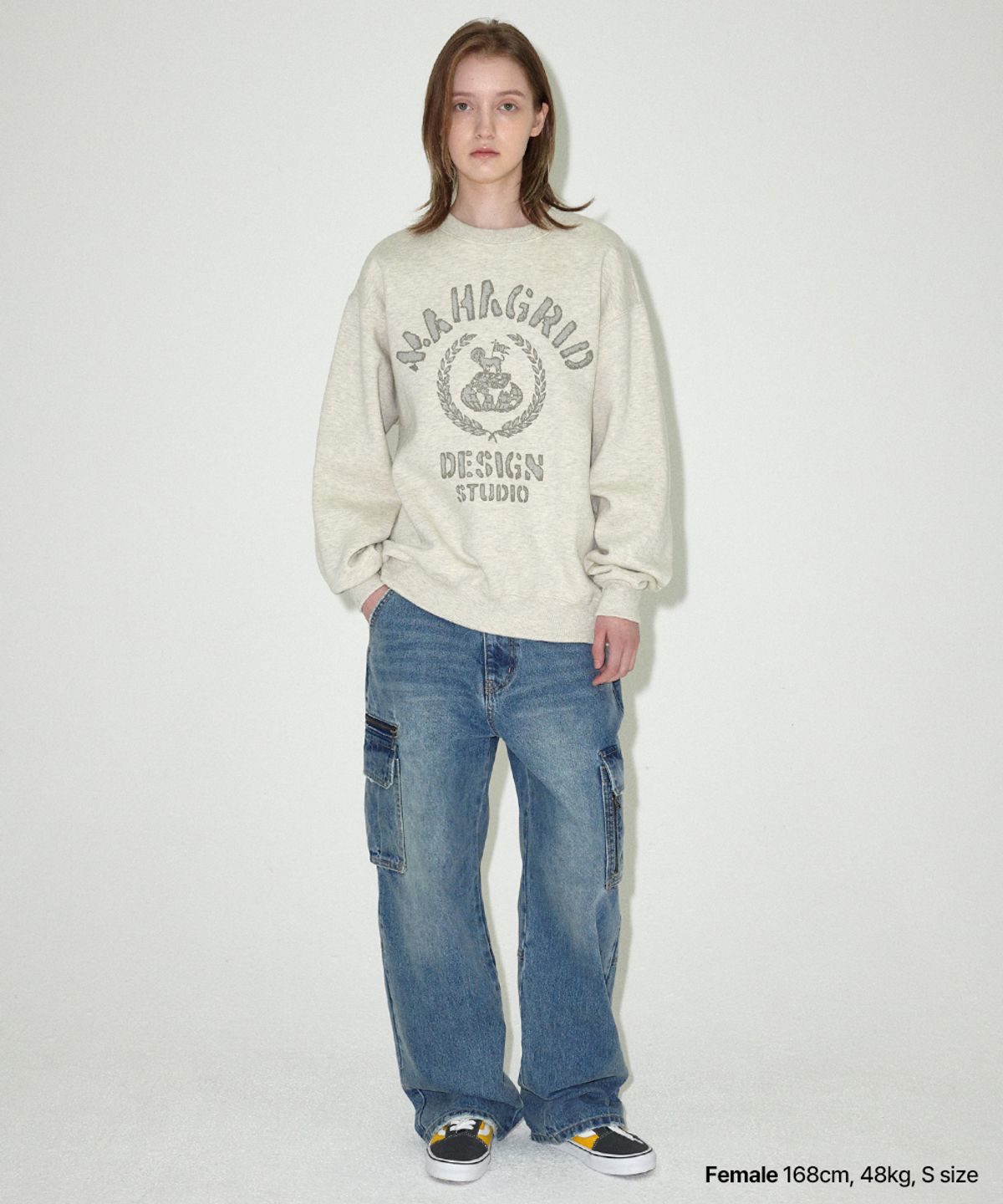 마하그리드(MAHAGRID) VINTAGE COLLEGE SWEATSHIRT_3colors