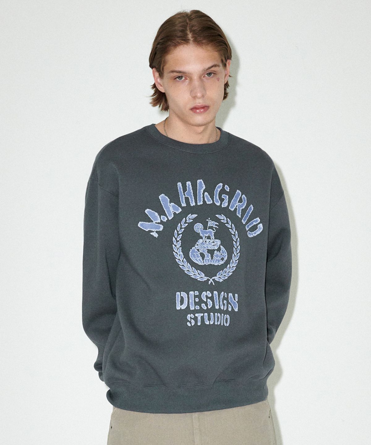 마하그리드(MAHAGRID) VINTAGE COLLEGE SWEATSHIRT_3colors